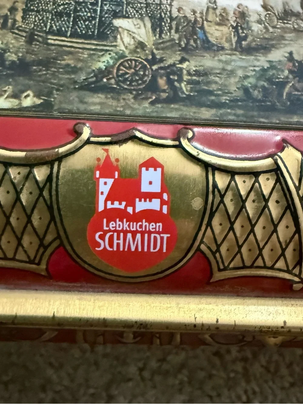 2005 Lebkuchen- Schmidt Tin Chest Nurnberg Hauptmarkt With Castle Around 1800